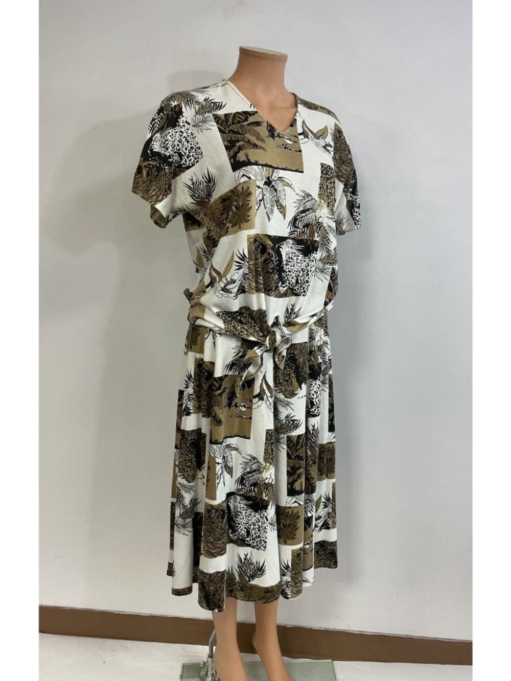 Vintage Safari Print 80’s Skirt Set Made USA Womens 8